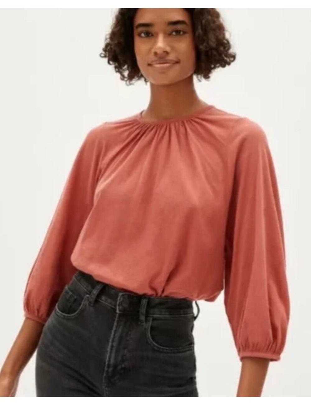 NWT Everlane Small Air‎ Poet Long Sleeve Sienna Lightweight Cropped Top Fall